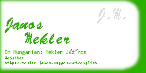 janos mekler business card